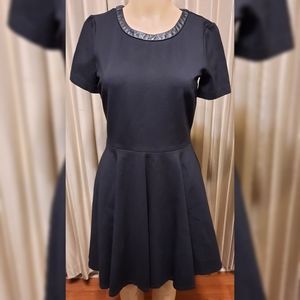 Madewell black leather trim dress 03998